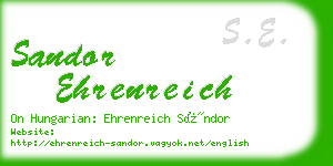 sandor ehrenreich business card